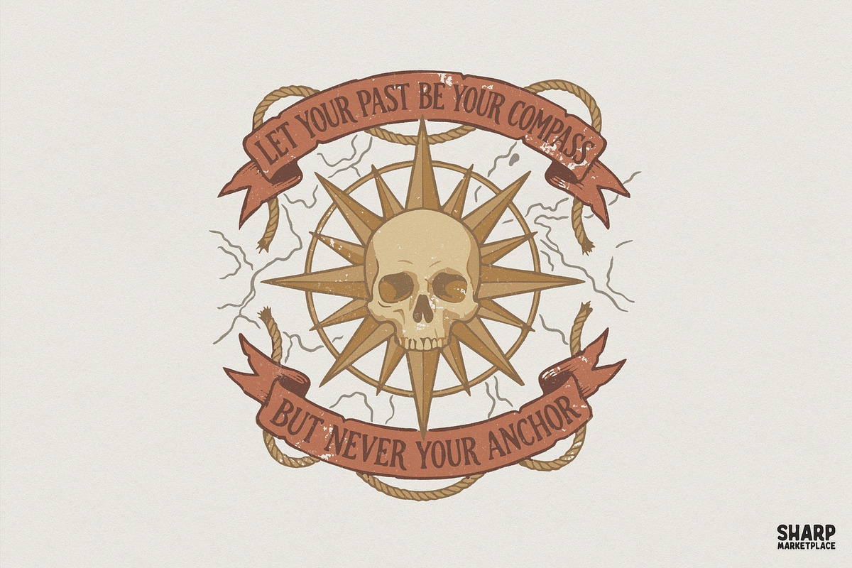 Let Your Past Be Your Compass PNG, an Illustration by SharpMarketplace (Photo 1 of 4)