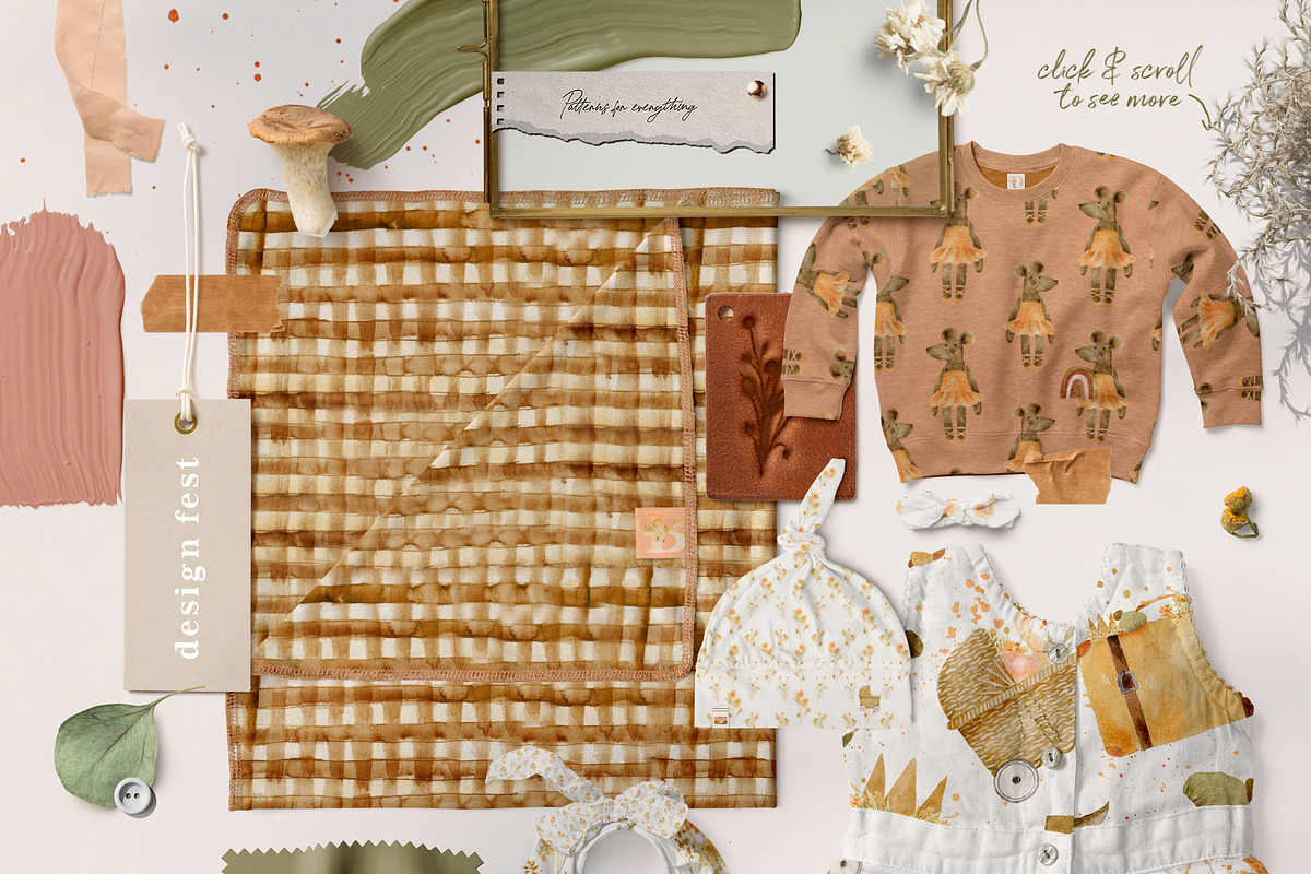 Scandi Nursery Watercolor Collection, a Texture Illustration by Creativeqube Design (Photo 17 of 18)
