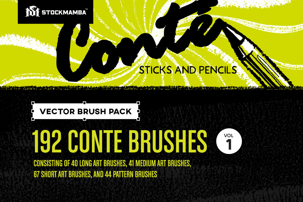 Conté Vector Brush Pack, a Graphic by StockMamba (Photo 1 of 8)