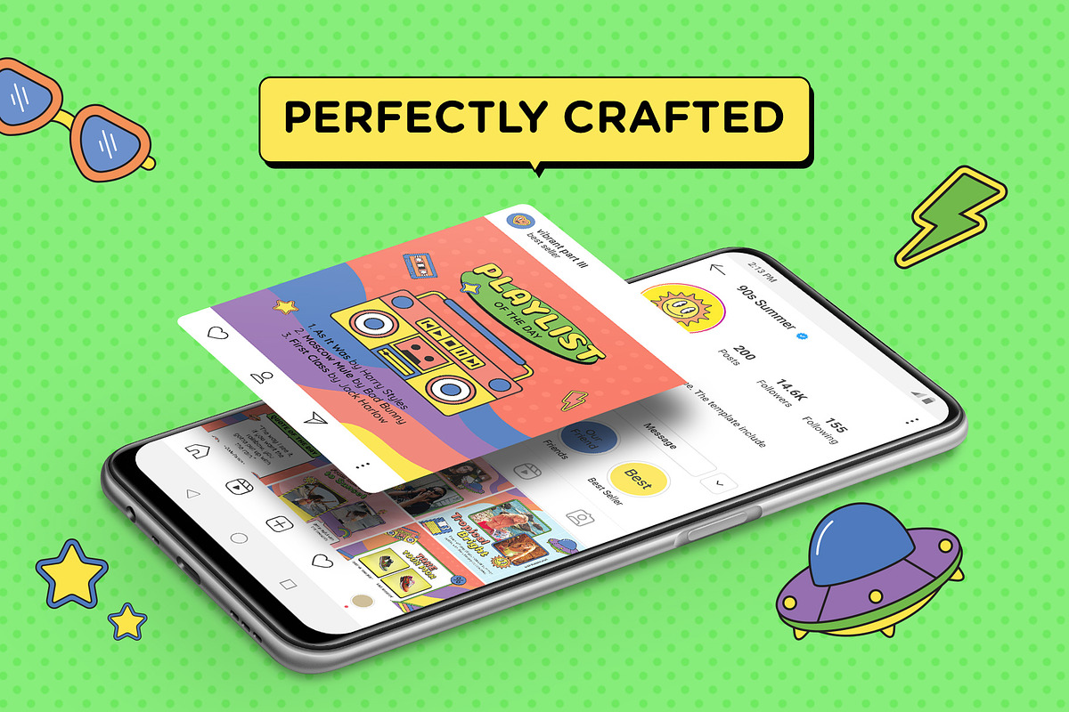 90s Summer Instagram Template, a Social Media Template by muhisya (Photo 5 of 14)