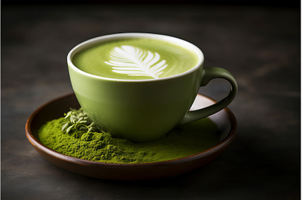 Sweet Matcha latte. Generate Ai, a Food & Drink Photo by Ylivdesign