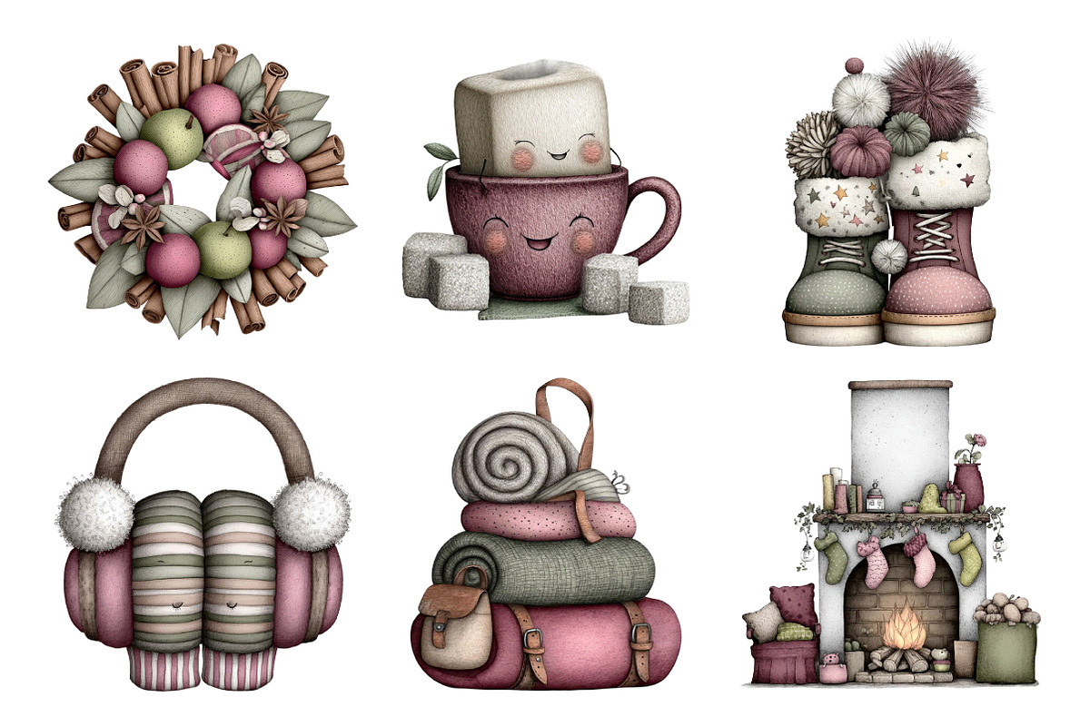 Cozy Winter Clipart Bundle, an Illustration by Daily.Designs (Photo 3 of 5)
