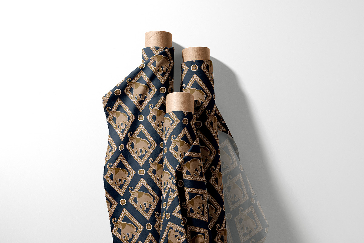 Thai Elephant Ornamental Pattern, a Pattern Graphic by StudioGlouna (Photo 5 of 9)
