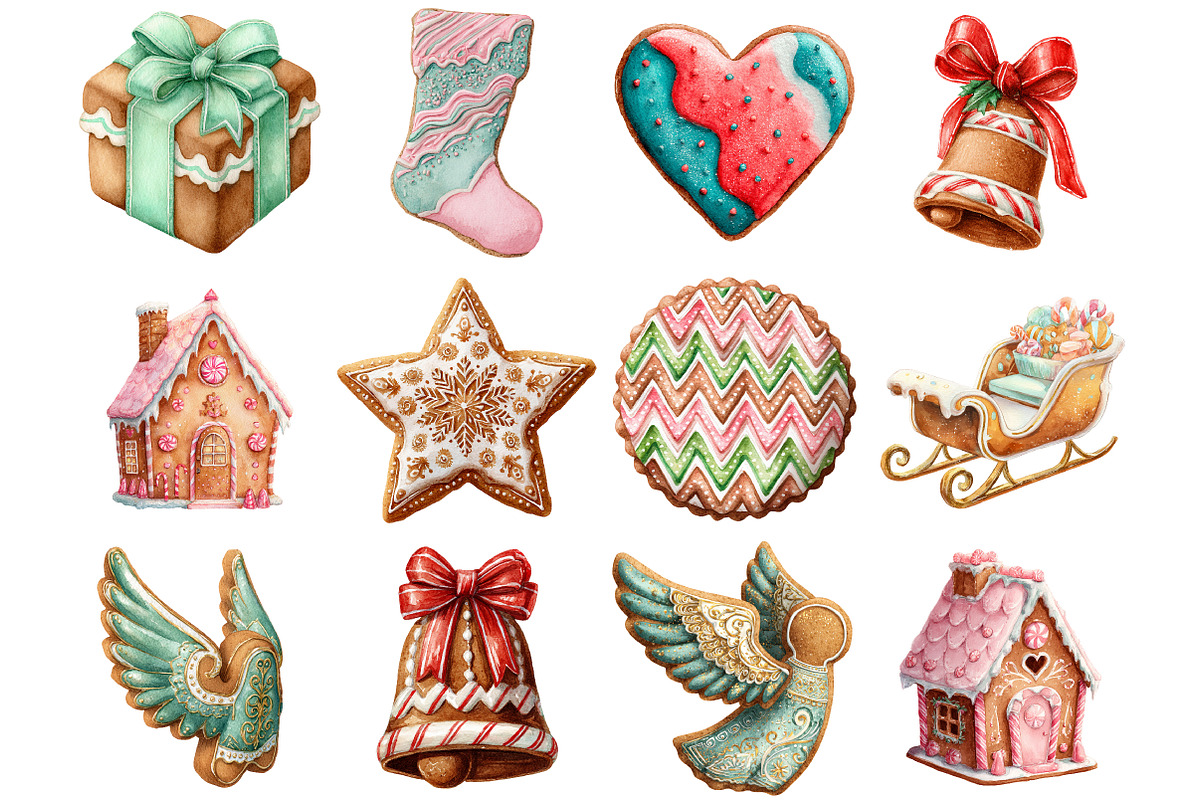 Watercolor Gingerbread Clipart, a Graphic by CitraGraphics (Photo 3 of 4)