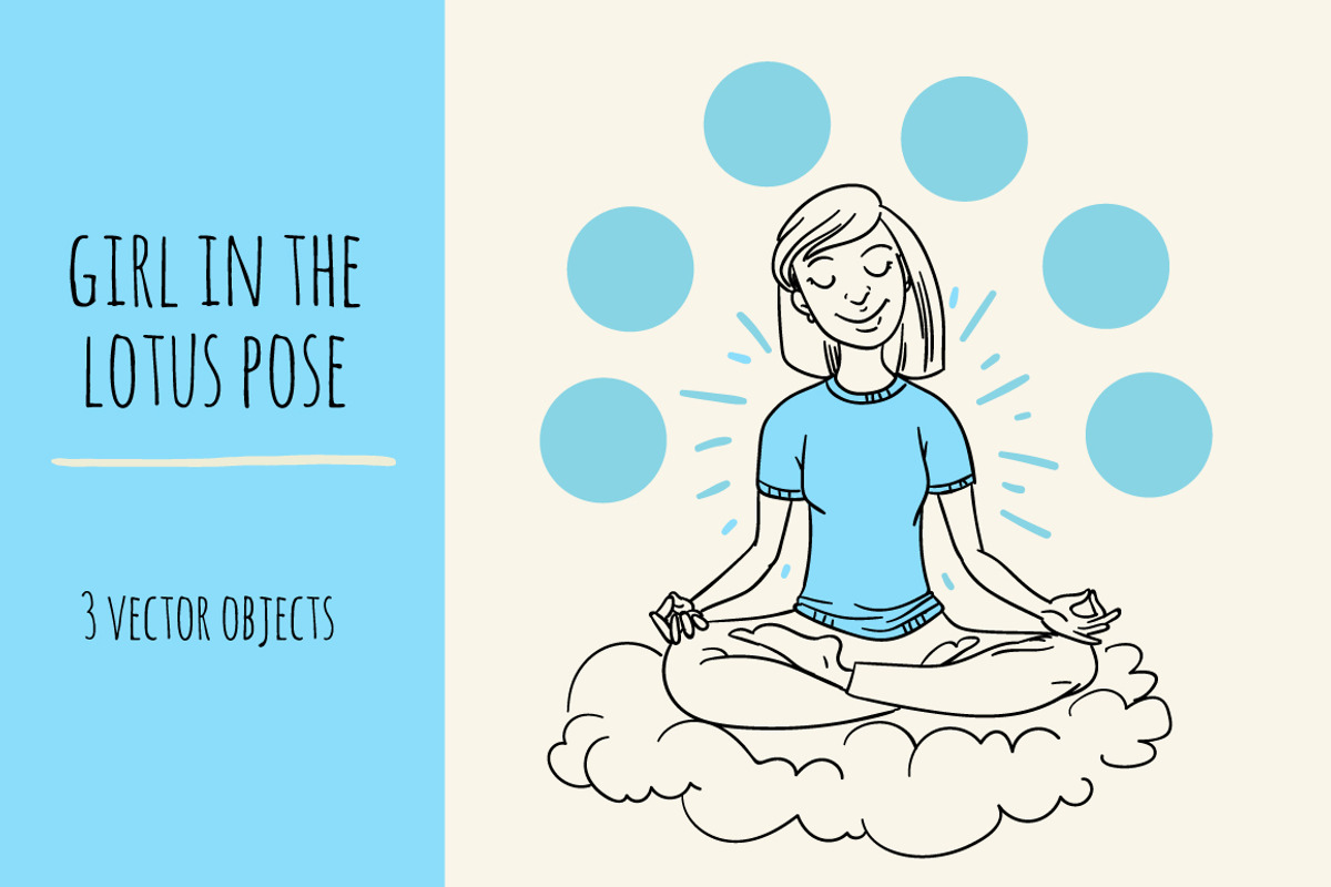 girl in the lotus pose, a Healthcare Illustration by adi katz (Photo 1 of 3)