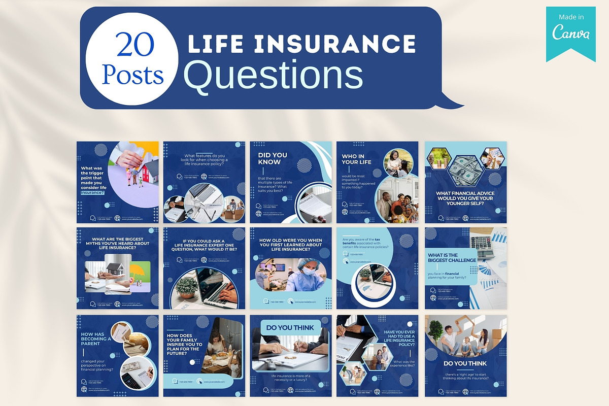 220 Life Insurance Canva Templates, a Social Media Template by Viral ...