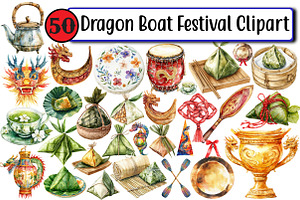 Dragon Boat Festival Clipart, an Illustration by Design Market