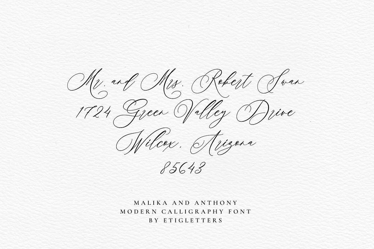 Malika and Anthony ModernCalligraphy, a Script Font by etigletters (Photo 7 of 10)