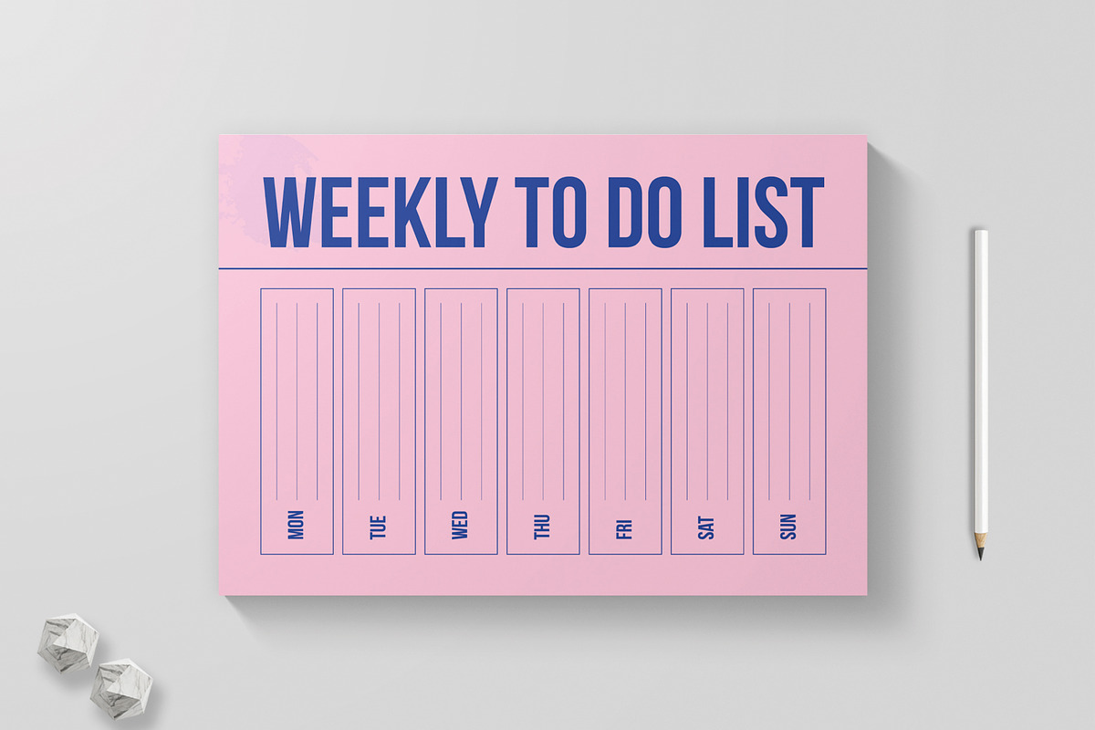 Weekly To Do List Planner Template, a Stationery Template by MightyDesign (Photo 1 of 6)