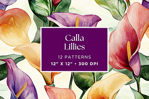 Calla Lilly Seamless Patterns