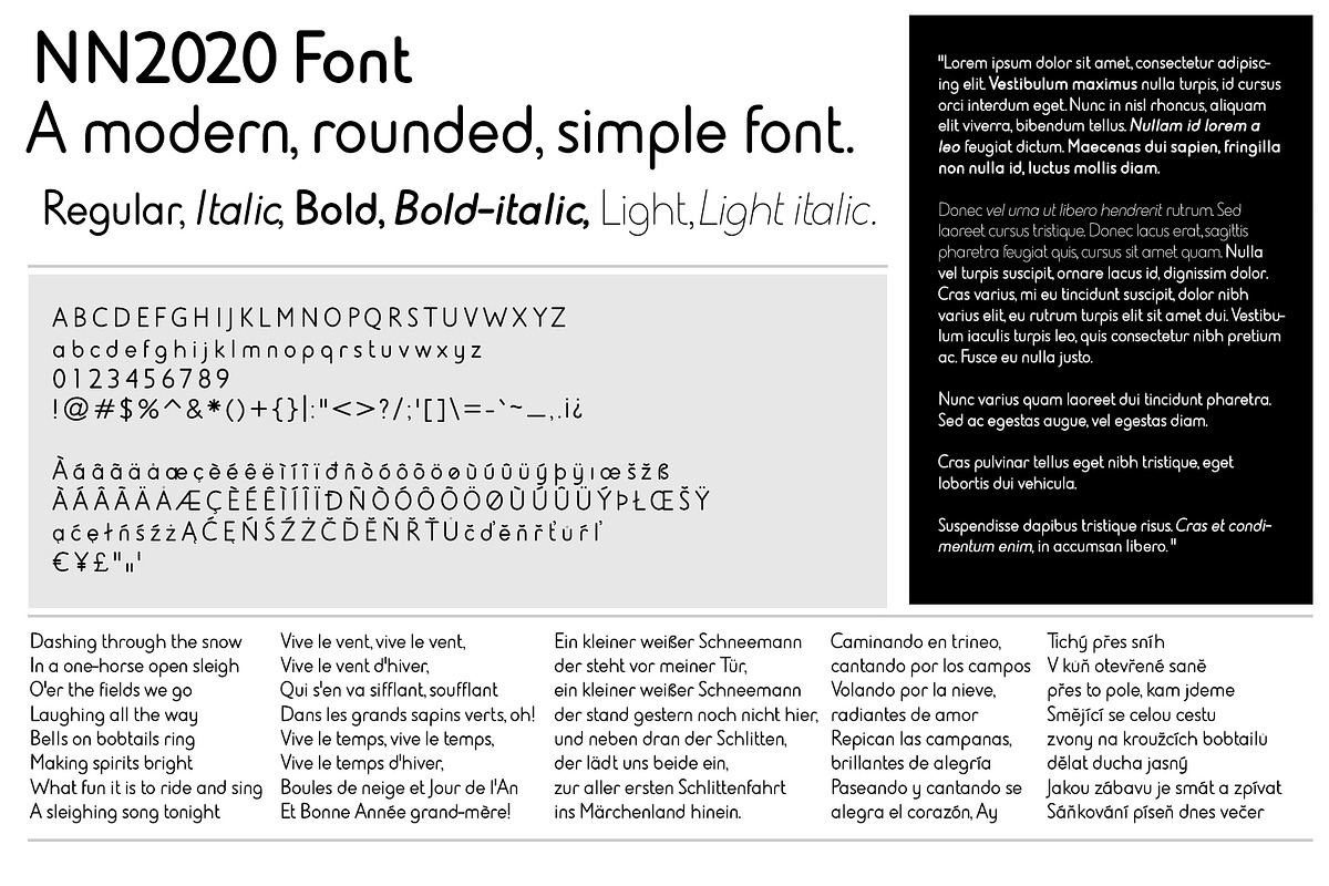 NN2020 Modern, rounded, simple font preview 2