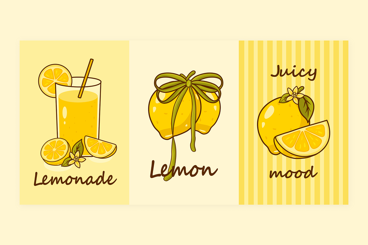 Lemon Vector Card, an Illustration by Laimmilka (Photo 2 of 3)