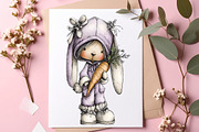 Whimsical easter bunny clipart, an Illustration by SinaCreation (Thumbnail 4 of 7)