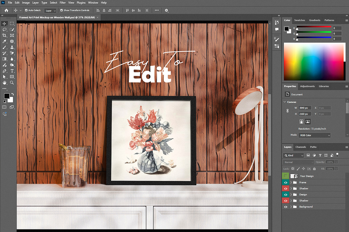 Wood Wall Art Mockup, a Household Mockup by Mehedi Hasan (Photo 3 of 3)
