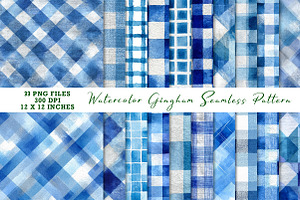 Watercolor Gingham Seamless Pattern, a Pattern Graphic by CreationArt