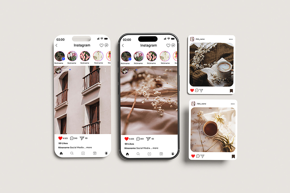 Social Media Instagram Post Mockups, an iPhone Mockup by Difa Design (Photo 3 of 5)