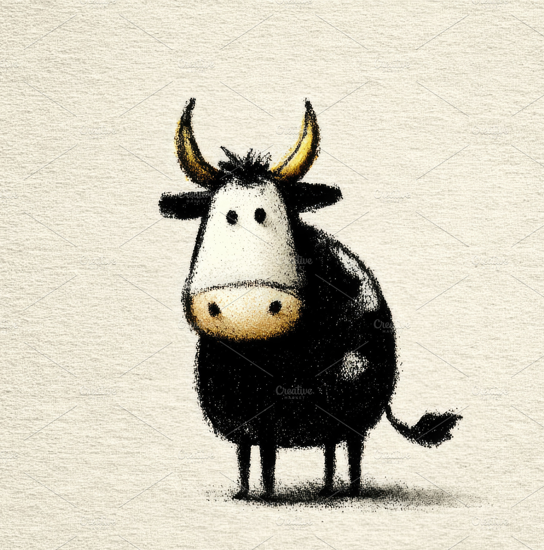 Hand drawn black and white cow illustrations in cute sketch styl, an Animal Photo by José Manuel Gelpi