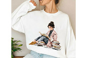 Blush Book Lover Clipart Bundle, an Illustration by DreamCafeArt (Thumbnail 5 of 10)