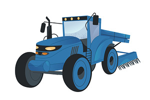 Farm field tractor. Vector isolated, a Transportation Illustration by Elegant Solution