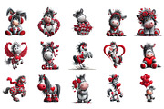 Valentine Horse Clipart, an Illustration by DreamArtGraphic (Thumbnail 2 of 4)