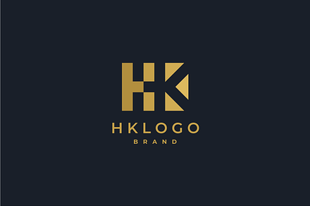 Monogram Initial Letter HK Logo
