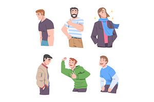 Man Character with Different Face, a Person Illustration by TopVectors
