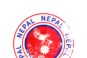 Nepal Sign, Vintage Grunge Imprint