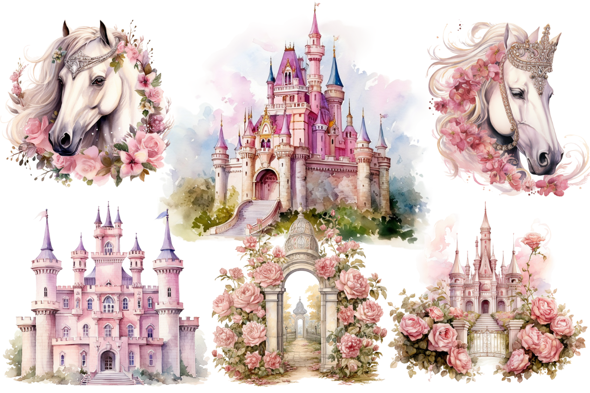 Pink & Gold Royal Victorian Clipart, an Object Illustration by Digital Xpress (Photo 9 of 10)
