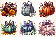 Autumn Pumpkin and Bow Clipart, an Illustration by Libby Wishes (Thumbnail 7 of 11)