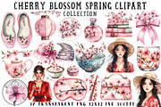 Cherry Blossom Spring Clipart, an Illustration by OK Design (Thumbnail 1 of 6)