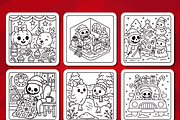 Spooky Christmas Coloring Pages, a Seasonal Illustration by Coco Bloom (Thumbnail 4 of 6)