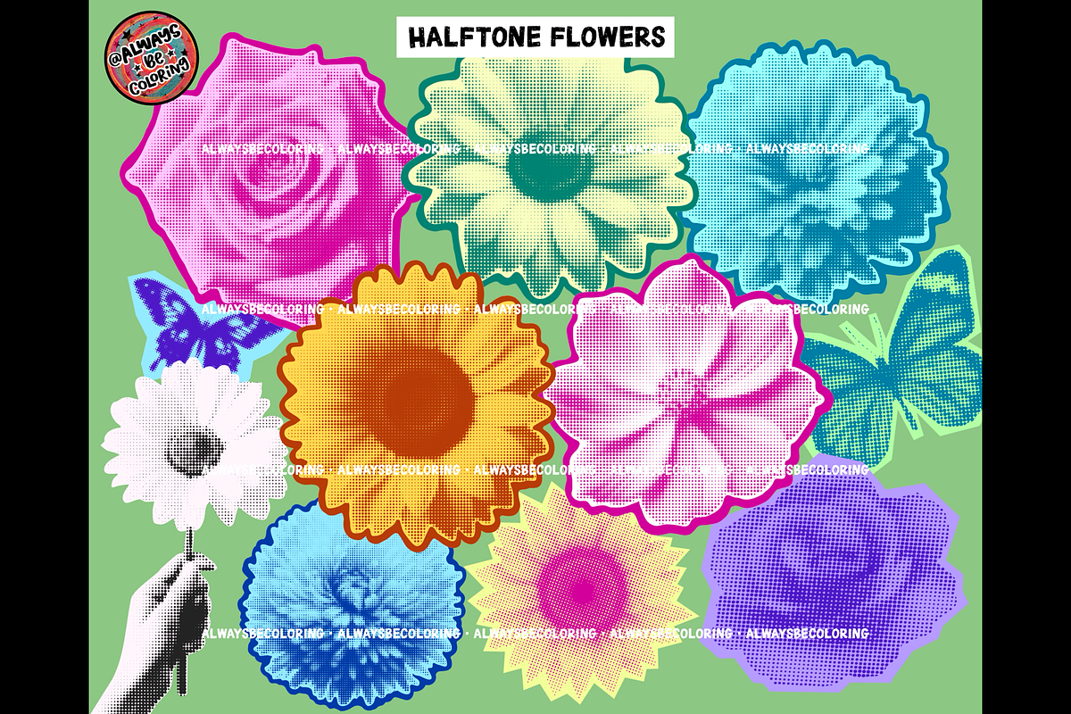 Procreate Halftone Photo Collage Set, a Brush Add-On by AlwaysBeColoring (Photo 7 of 13)