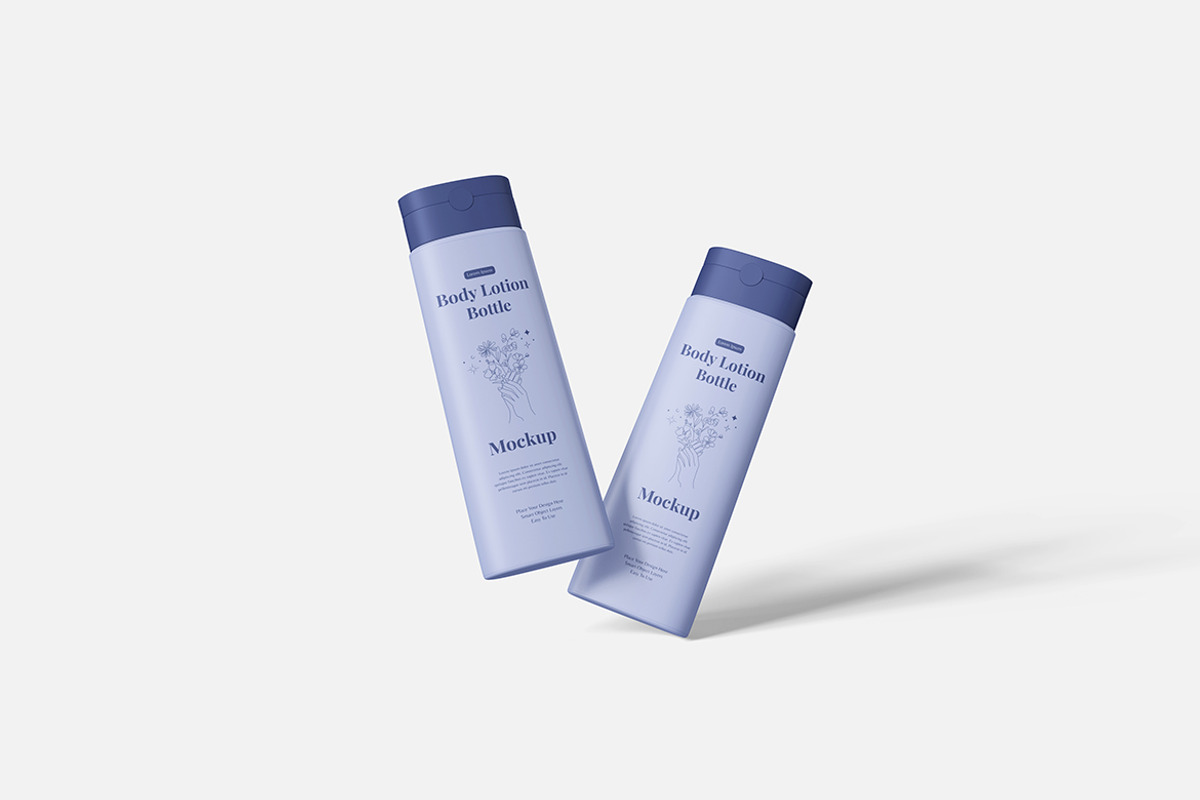 Body Lotion Bottle Mockup, a Packaging Mockup by Indah (Photo 2 of 6)