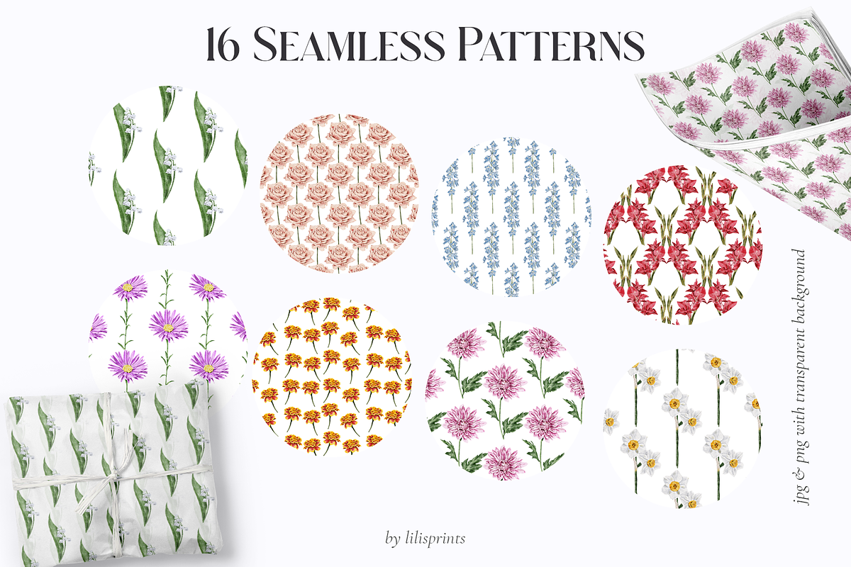 Watercolor Birth Month Flowers, an Illustration by lilisprints (Photo 4 of 5)