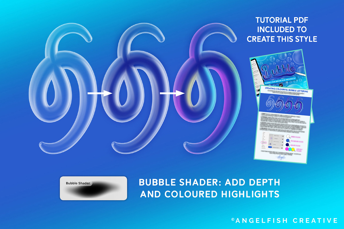 Bubble Pen Brush for Procreate, a Brush Add-On by AngelfishCreative (Photo 4 of 6)