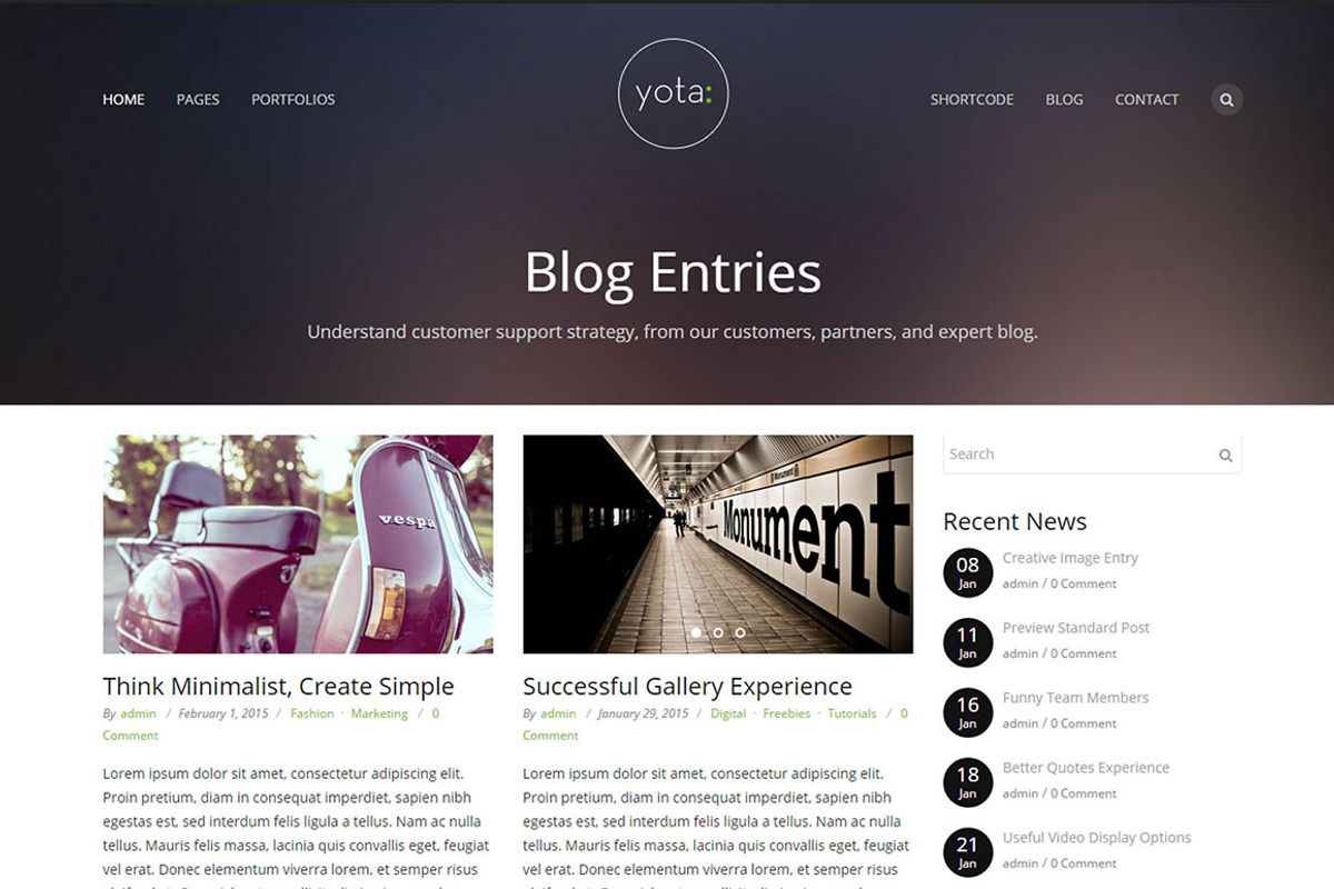 Yota - Creative WordPress Theme, a WordPress Template by ThemeFocus (Photo 3 of 3)