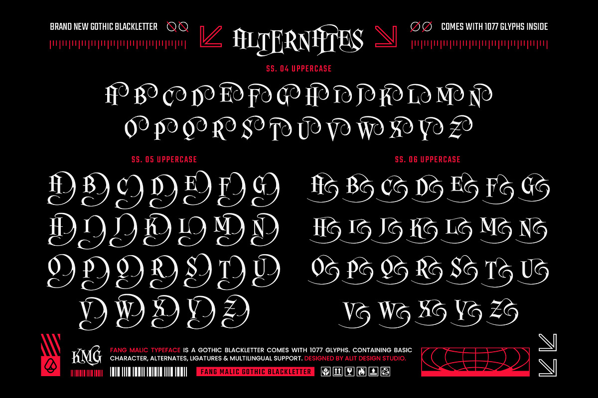 Fang Malic Typeface, a Blackletter Font by alit design (Photo 10 of 20)