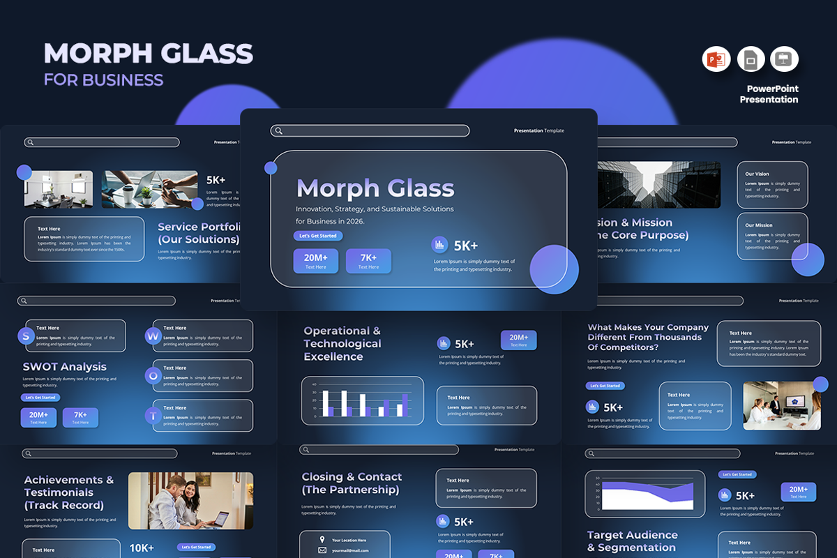 Morph Glass for Business PowerPoint, a Presentation Template by QR Design Studio (Photo 1 of 3)