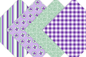 Purple Floral Digital Paper