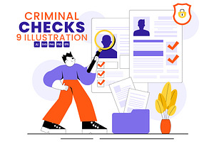 9 Criminal Checks Illustration, a Person Illustration by denayunebgt
