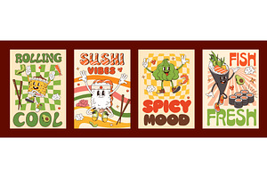 Japanese sushi and rolls, a Food Illustration by Buch&Bee