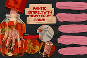 Thick Paint brushes for Procreate, a Brush Add-On by TheWhiteCatLab (Thumbnail 5 of 10)