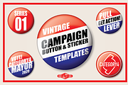 Vintage Campaign Button Templates 01, an Illustration by category4 (Thumbnail 1 of 4)