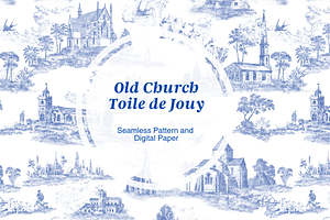 Old Church Toile De Jouy Print