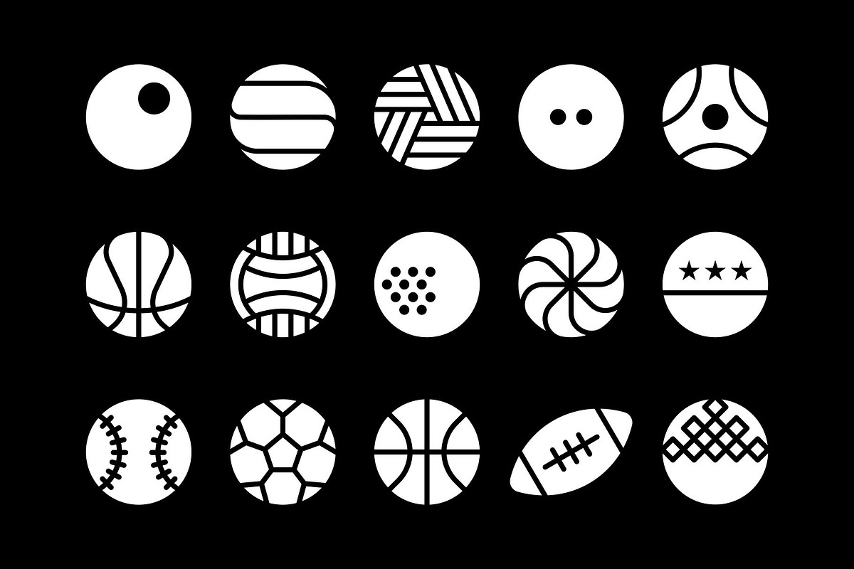 Sports Ball Icon Set, a Solid Icon by Buqancreative (Photo 2 of 2)