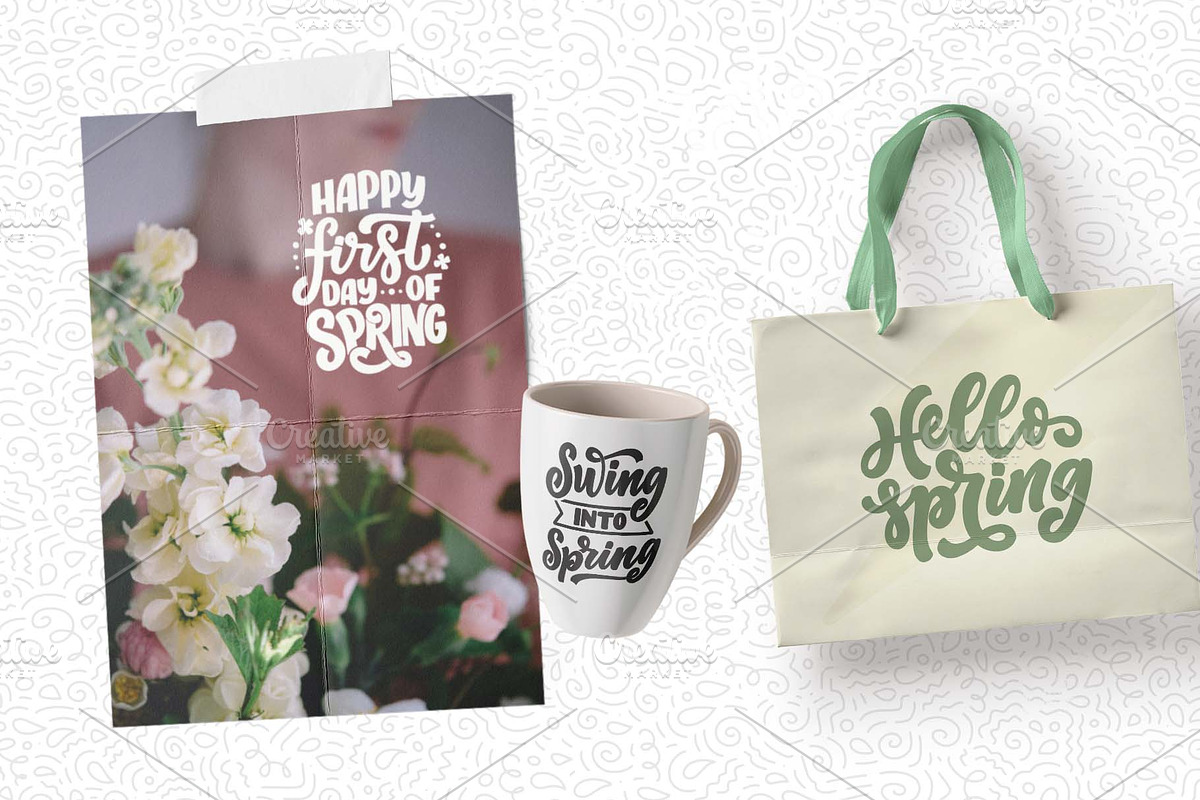 Spring Lettering Quotes, a Decorative Illustration by Artlana (Photo 2 of 4)