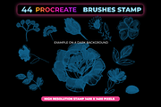 44 Flower Brush Stamps Procreate, a Brush Add-On by Graphics Resources (Thumbnail 7 of 8)