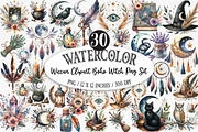 Wiccan Clipart Boho Witch Png Set, an Illustration by Designking (Thumbnail 1 of 5)