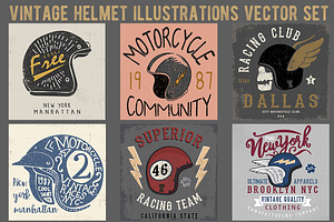 VECTOR SET OF HELMET GRAPHICS