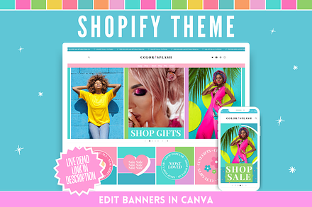 Colorful Shopify Theme, a Shopify Template by SunshineStudioBoutique